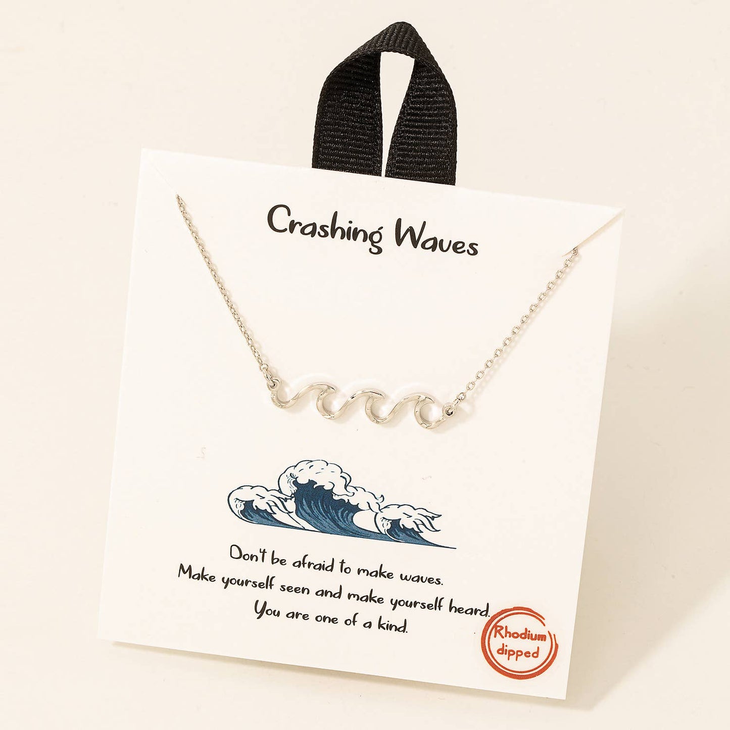 Fame Accessories - Crashing Waves Pendant Necklace: S