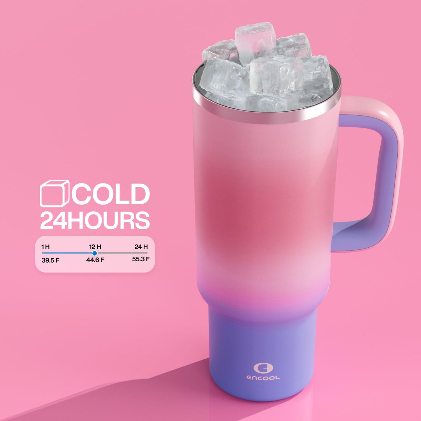 32 oz Tumbler with Handle and Straw: Stainless Steel Insulated Tumbler Keeps Cold for 24 Hours, Leakproof Travel Cup Fits in Cup Holder and BPA-Free, Aquamarine Blue