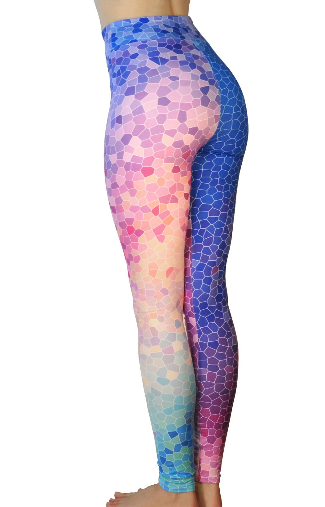 Comfy Yoga Pants - Workout Capris - High Waist Workout Leggings for Women - Lightweight Printed Yoga Legging - Size S/M 4-10