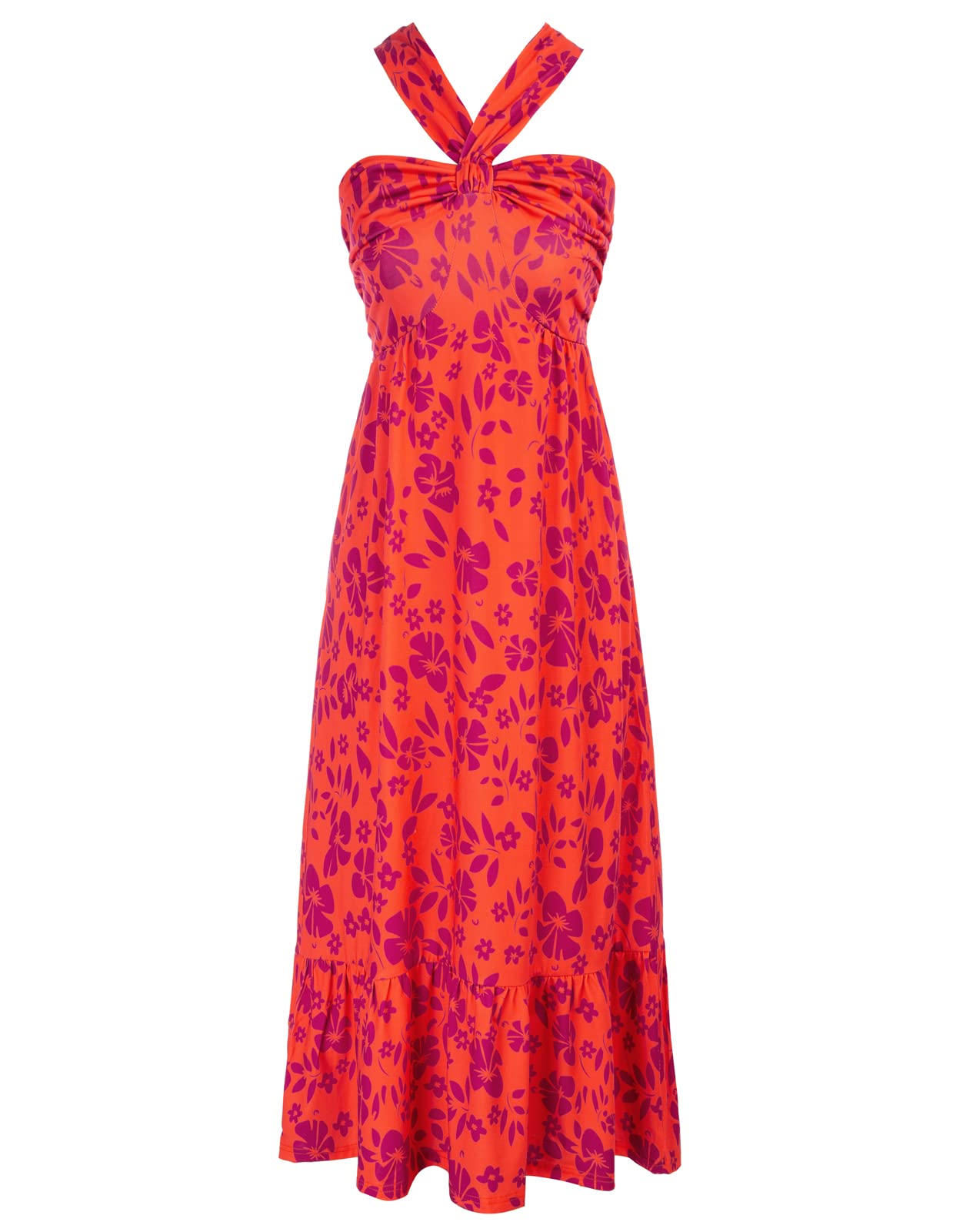 GRACE KARIN 2025 Women's Criss Cross Halterneck Sleeveless Summer Floral Print Flowy A Line Maxi Dress