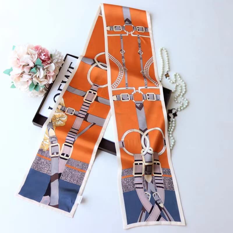 ANDANTINO 100% Silk Scarf for Women 59”*6.3” Long Shawls for Headscarf and Neck- Oblong Hair Wraps with Gift Packed