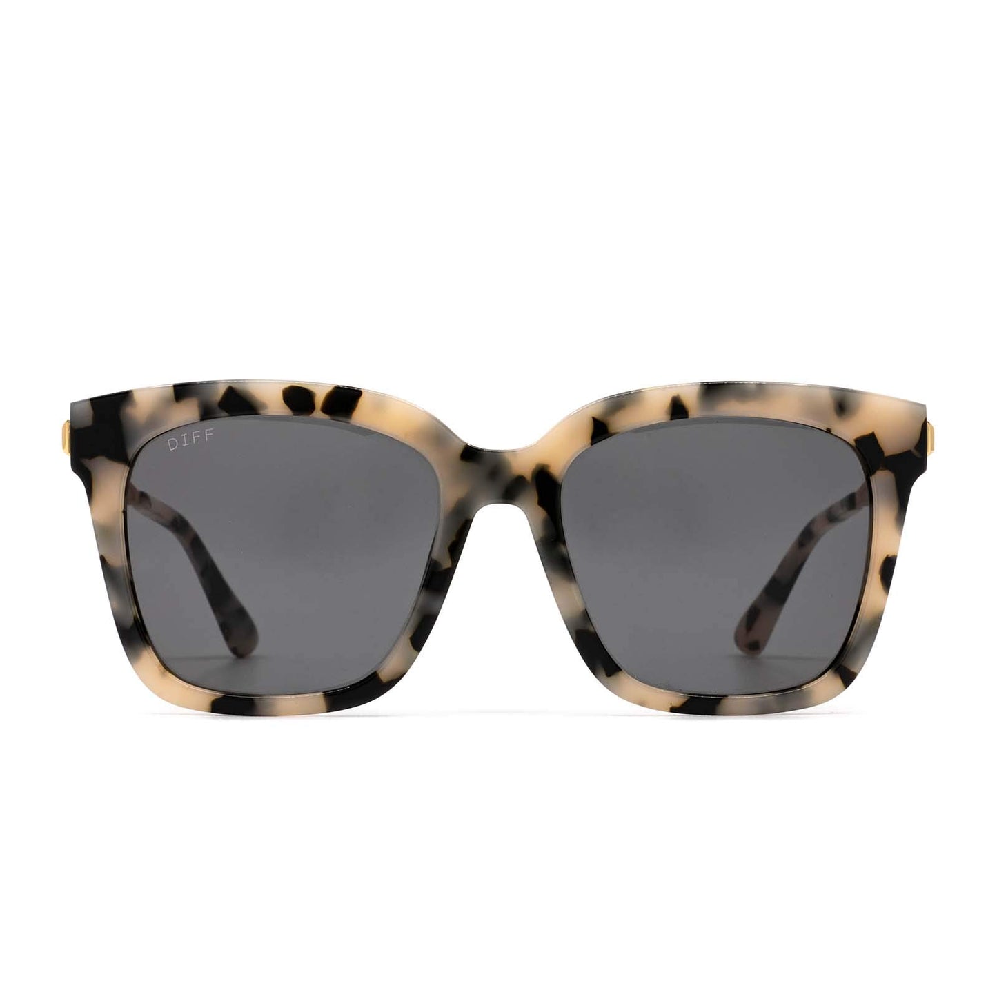 DIFF Bella Designer Square Oversized Sunglasses for Women UV400 Protection, Tortoise frame w/giftable travel case