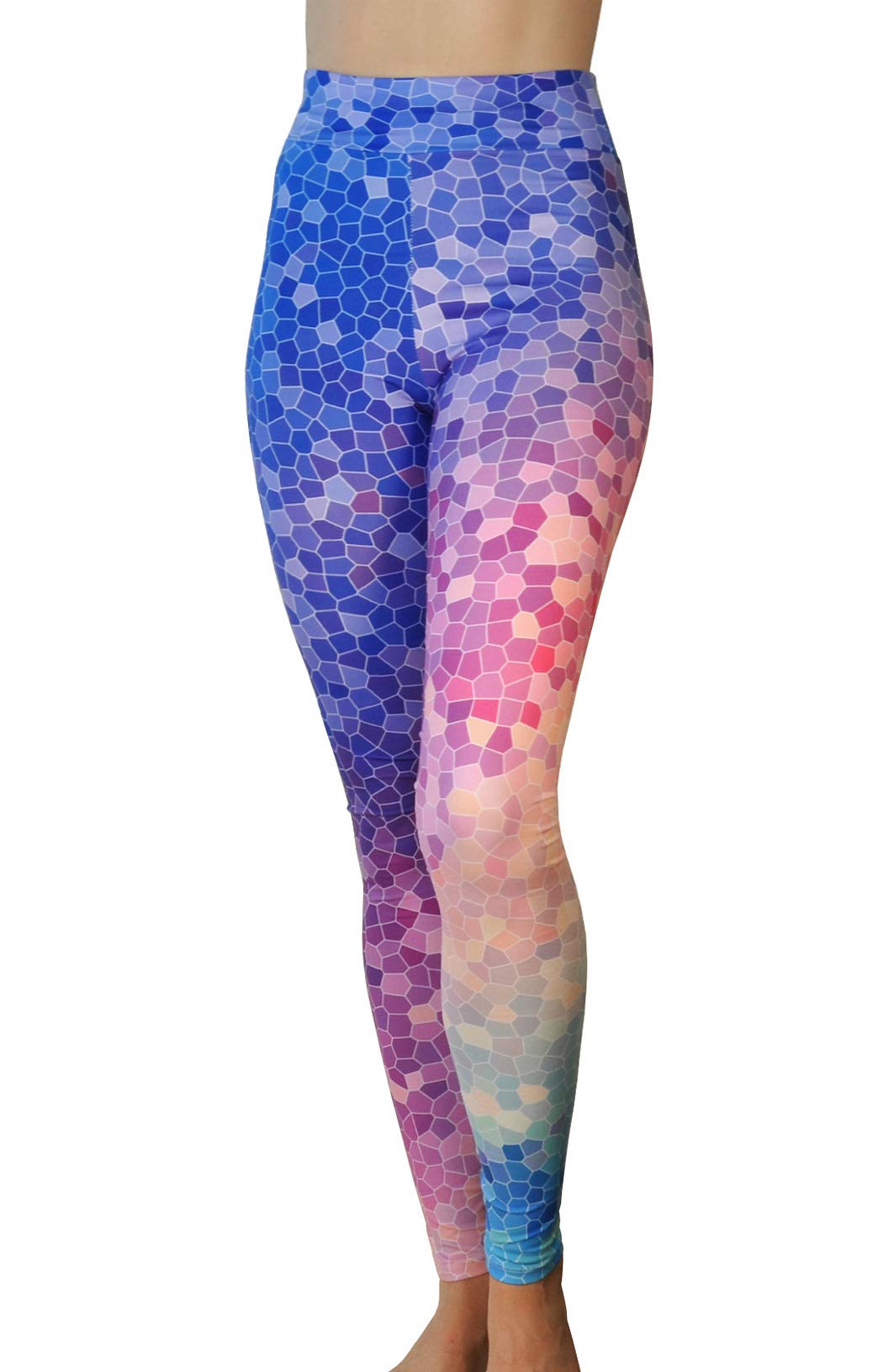 Comfy Yoga Pants - Workout Capris - High Waist Workout Leggings for Women - Lightweight Printed Yoga Legging - Size S/M 4-10