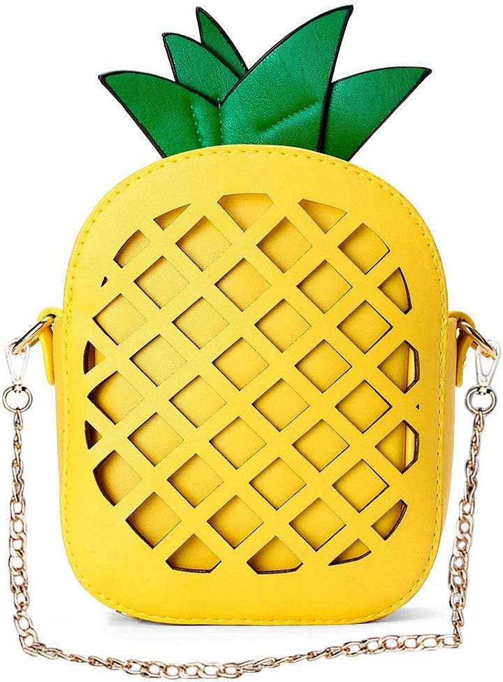 yuboo Women's Pineapple Purse, Summer Pineapple Bag Yellow Crossbody Shoulder Bag Novelty Purse for Hawaiian Tropical Accessories for Women