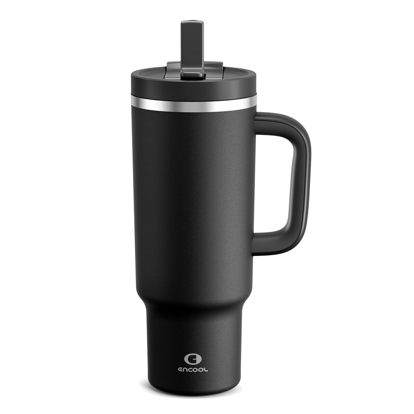 32 oz Tumbler with Handle and Straw: Stainless Steel Insulated Tumbler Keeps Cold for 24 Hours, Leakproof Travel Cup Fits in Cup Holder and BPA-Free, Aquamarine Blue