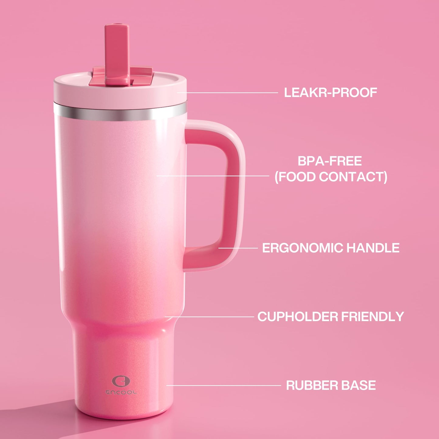 32 oz Tumbler with Handle and Straw: Stainless Steel Insulated Tumbler Keeps Cold for 24 Hours, Leakproof Travel Cup Fits in Cup Holder and BPA-Free, Aquamarine Blue