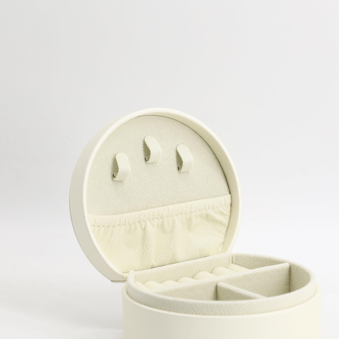 COLLECTIVE HOME - Travel Jewelry Case, Elegant Half-Moon Design with Gold Monogram, Detachable Handle, Personalized Accessory Organizer, Gift for Fashion-Forward Women and Teens (s)