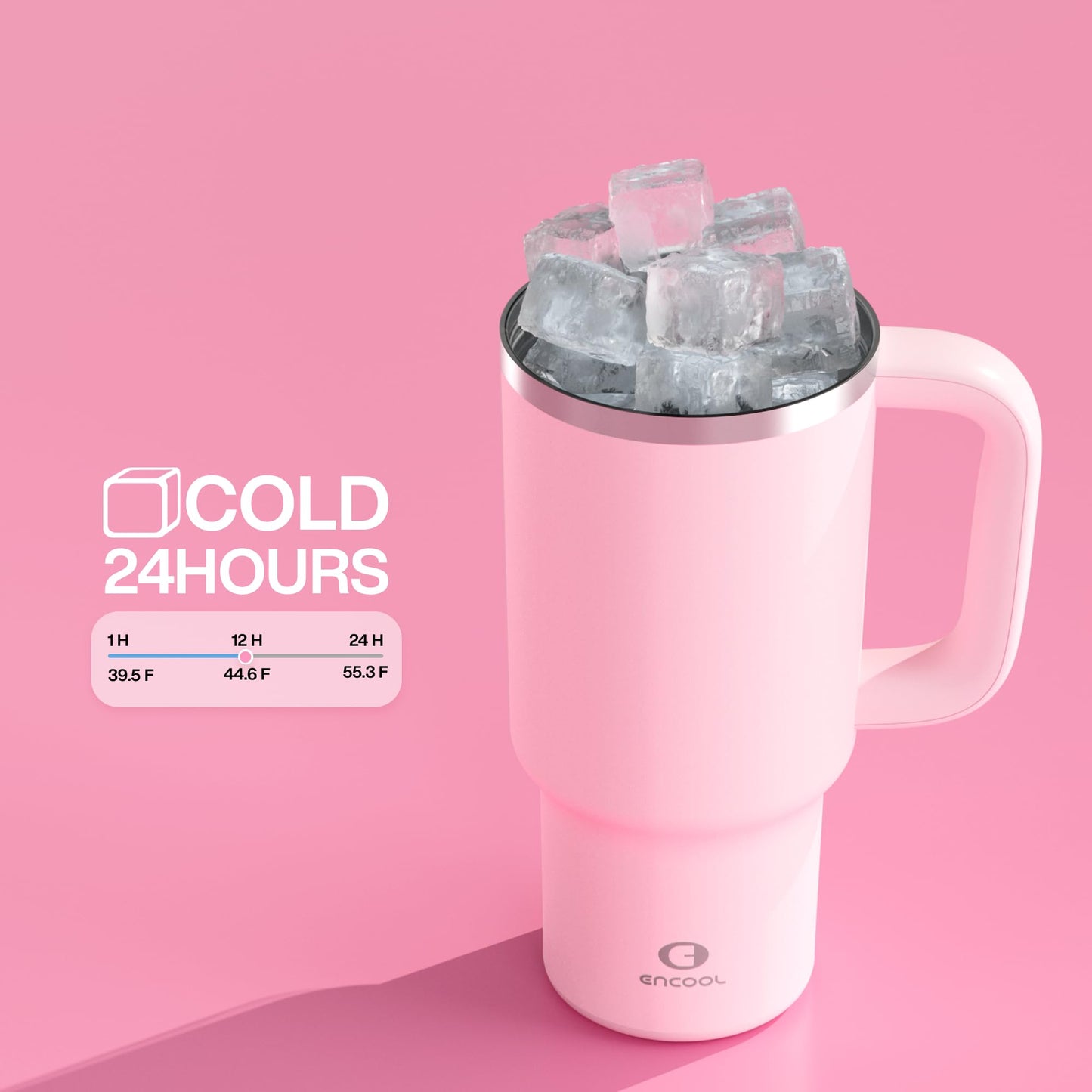 32 oz Tumbler with Handle and Straw: Stainless Steel Insulated Tumbler Keeps Cold for 24 Hours, Leakproof Travel Cup Fits in Cup Holder and BPA-Free, Aquamarine Blue