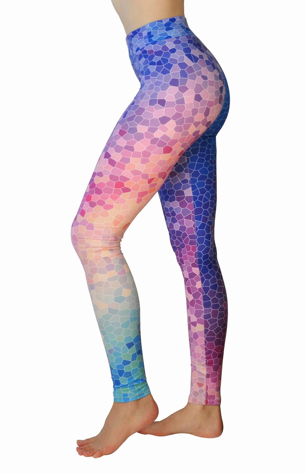 Comfy Yoga Pants - Workout Capris - High Waist Workout Leggings for Women - Lightweight Printed Yoga Legging - Size S/M 4-10