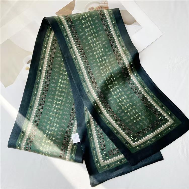 ANDANTINO 100% Silk Scarf for Women 59”*6.3” Long Shawls for Headscarf and Neck- Oblong Hair Wraps with Gift Packed