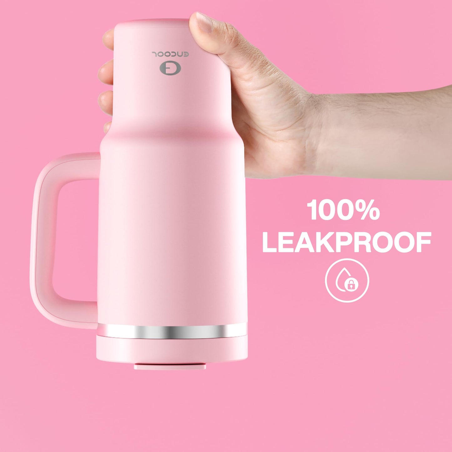 32 oz Tumbler with Handle and Straw: Stainless Steel Insulated Tumbler Keeps Cold for 24 Hours, Leakproof Travel Cup Fits in Cup Holder and BPA-Free, Aquamarine Blue