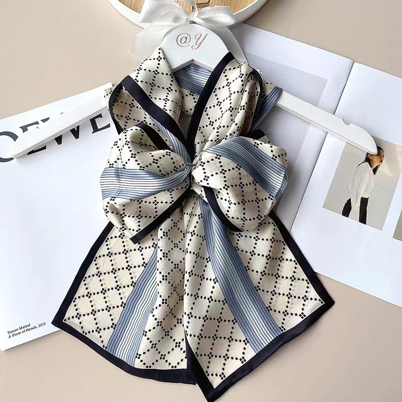 ANDANTINO 100% Silk Scarf for Women 59”*6.3” Long Shawls for Headscarf and Neck- Oblong Hair Wraps with Gift Packed