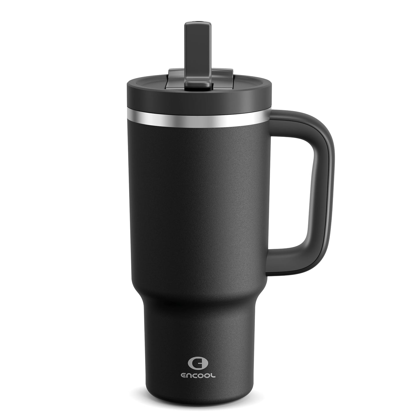 32 oz Tumbler with Handle and Straw: Stainless Steel Insulated Tumbler Keeps Cold for 24 Hours, Leakproof Travel Cup Fits in Cup Holder and BPA-Free, Aquamarine Blue