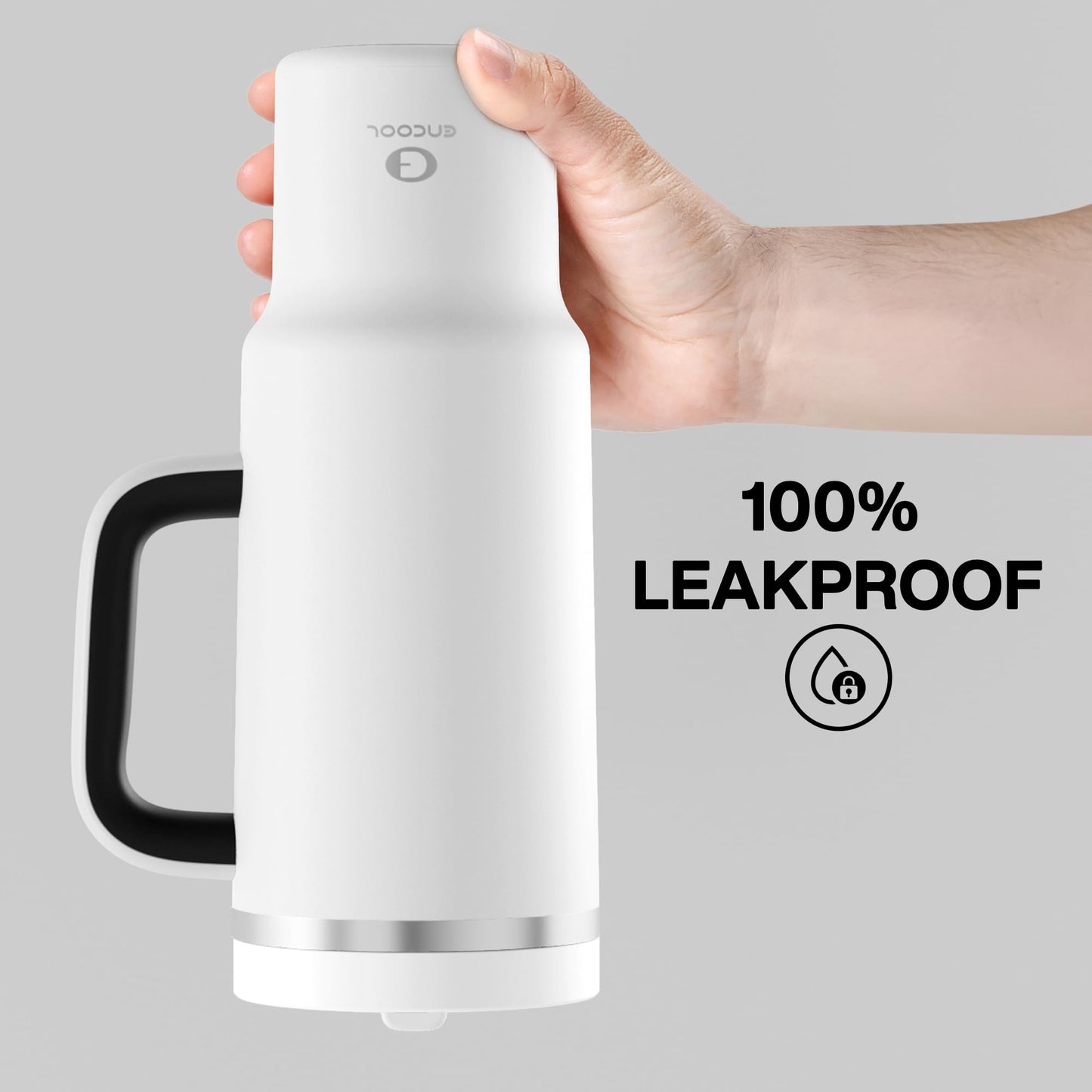 32 oz Tumbler with Handle and Straw: Stainless Steel Insulated Tumbler Keeps Cold for 24 Hours, Leakproof Travel Cup Fits in Cup Holder and BPA-Free, Aquamarine Blue