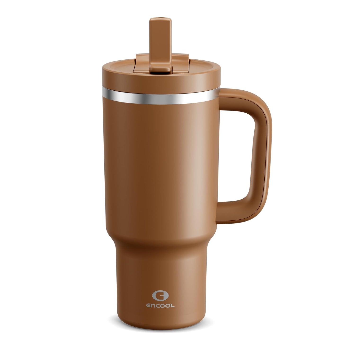 32 oz Tumbler with Handle and Straw: Stainless Steel Insulated Tumbler Keeps Cold for 24 Hours, Leakproof Travel Cup Fits in Cup Holder and BPA-Free, Aquamarine Blue