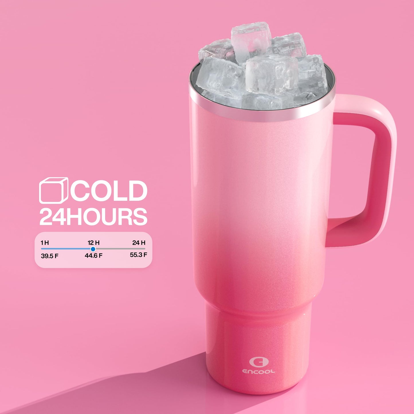 32 oz Tumbler with Handle and Straw: Stainless Steel Insulated Tumbler Keeps Cold for 24 Hours, Leakproof Travel Cup Fits in Cup Holder and BPA-Free, Aquamarine Blue