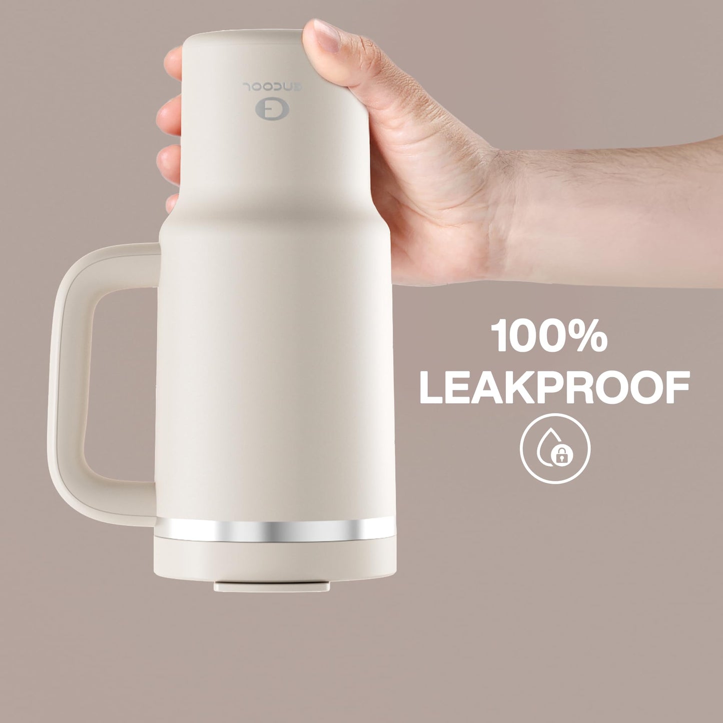 32 oz Tumbler with Handle and Straw: Stainless Steel Insulated Tumbler Keeps Cold for 24 Hours, Leakproof Travel Cup Fits in Cup Holder and BPA-Free, Aquamarine Blue