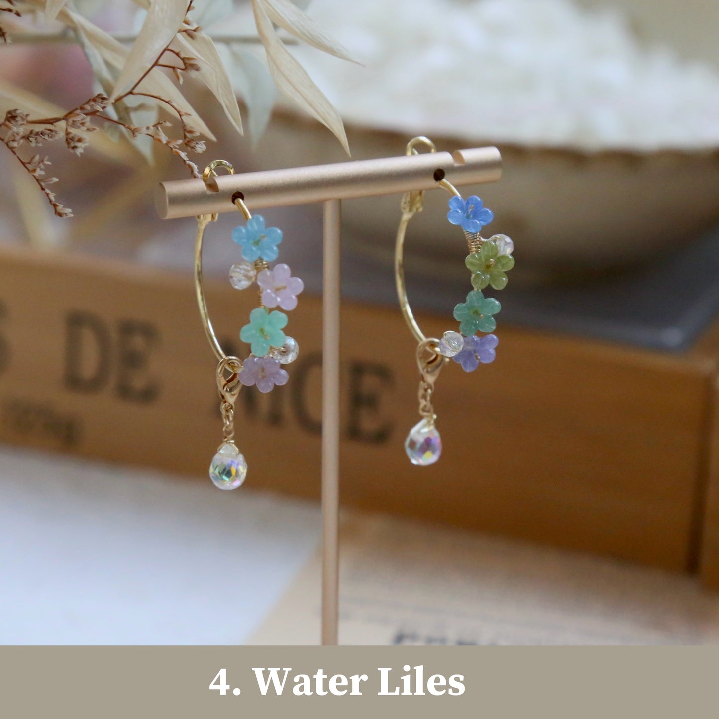 Gradient Flower Hoop Earrings