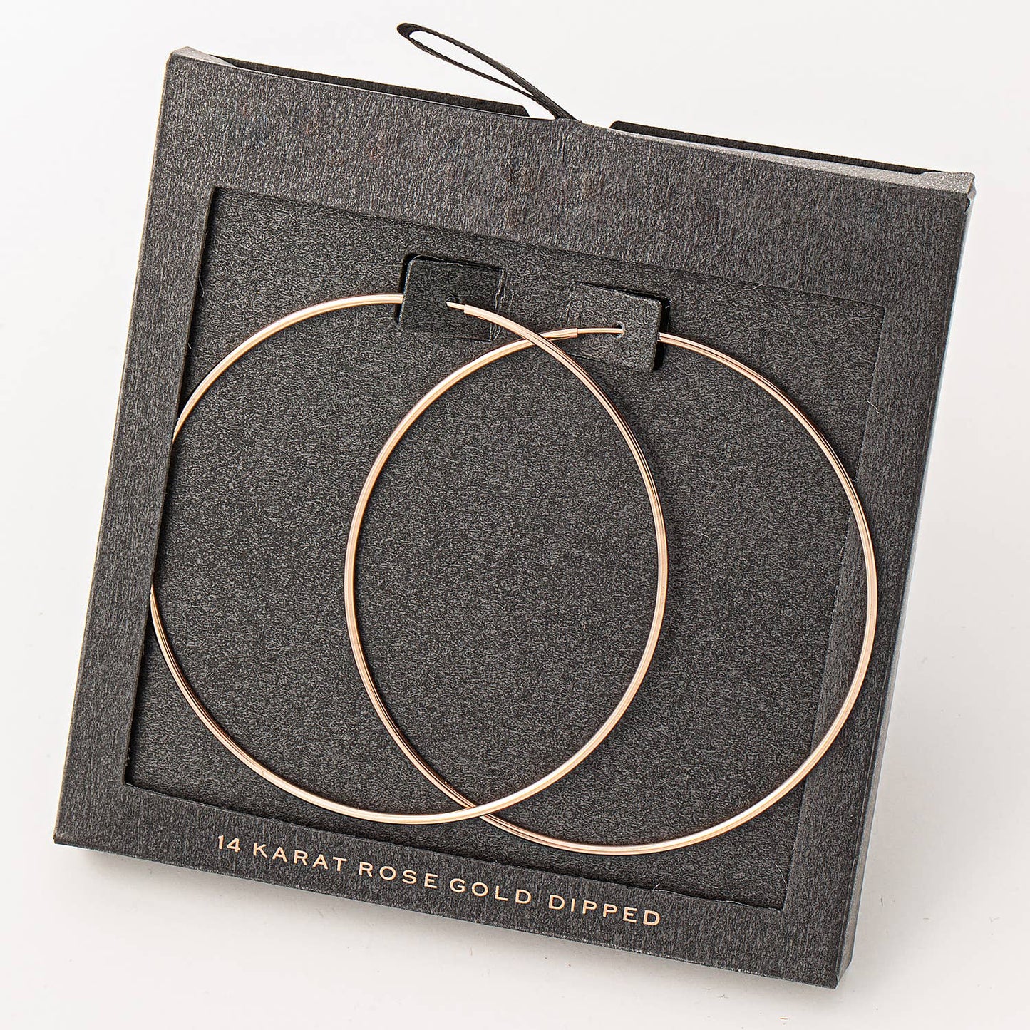 Fame Accessories - Secret Box Gold Dipped Thin 60Mm Hoop Earrings: GD