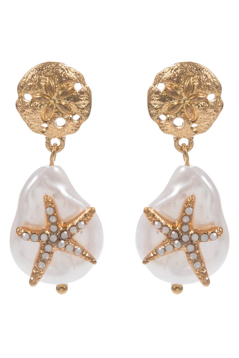 Designature New York - Summer Sealife Vintage Pearl Starfish Post Earring: VG / ONE