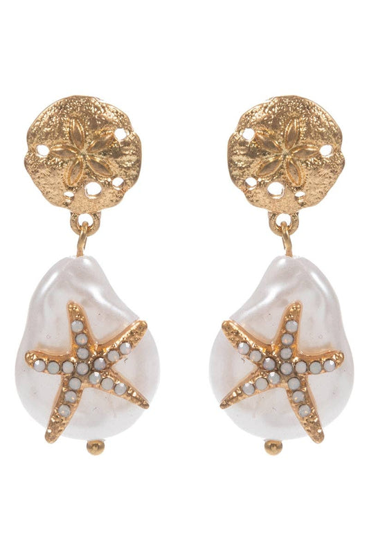 Designature New York - Summer Sealife Vintage Pearl Starfish Post Earring: VG / ONE