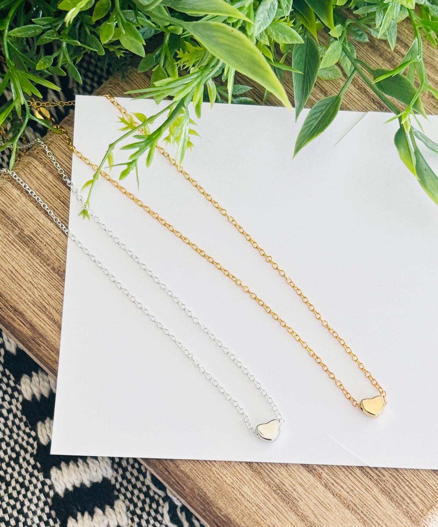 Peddle Your Paper - You are LOVED Heart Necklace & Stationery Card-Anytime: Gold Heart Necklace