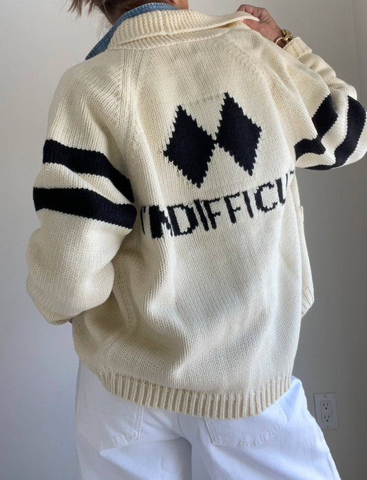 Pink Pineapple - I'm Difficult Varsity Cardigan: Xs/s