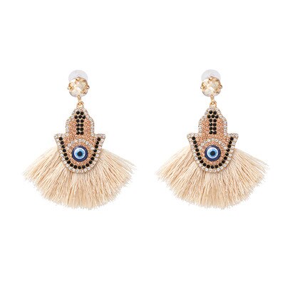 Glamour Rhinestone Hot Pink Tassel Women's Earrings