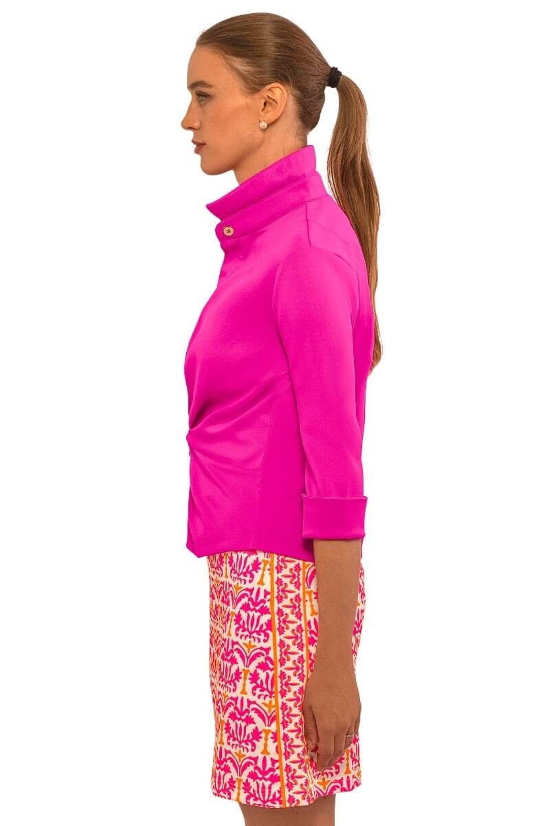 Gretchen Scott LLC - Jersey Twist & Shout Top - Solid: Crimson / M