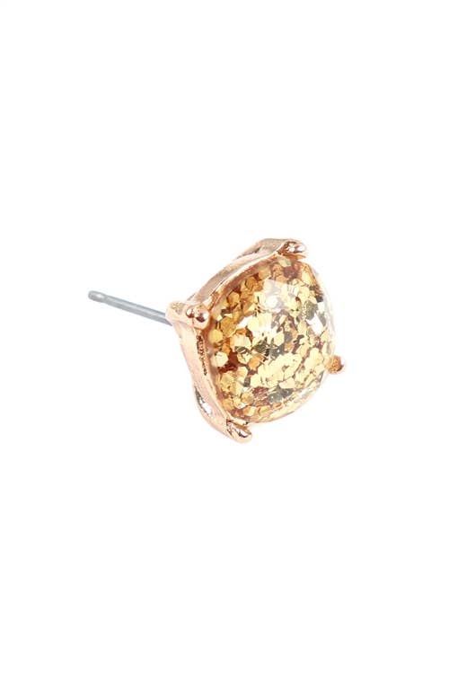 MYS Wholesale Inc - Sparkling Glitter Epoxy Stud Earrings - Fashion and Elegance: Multicolor