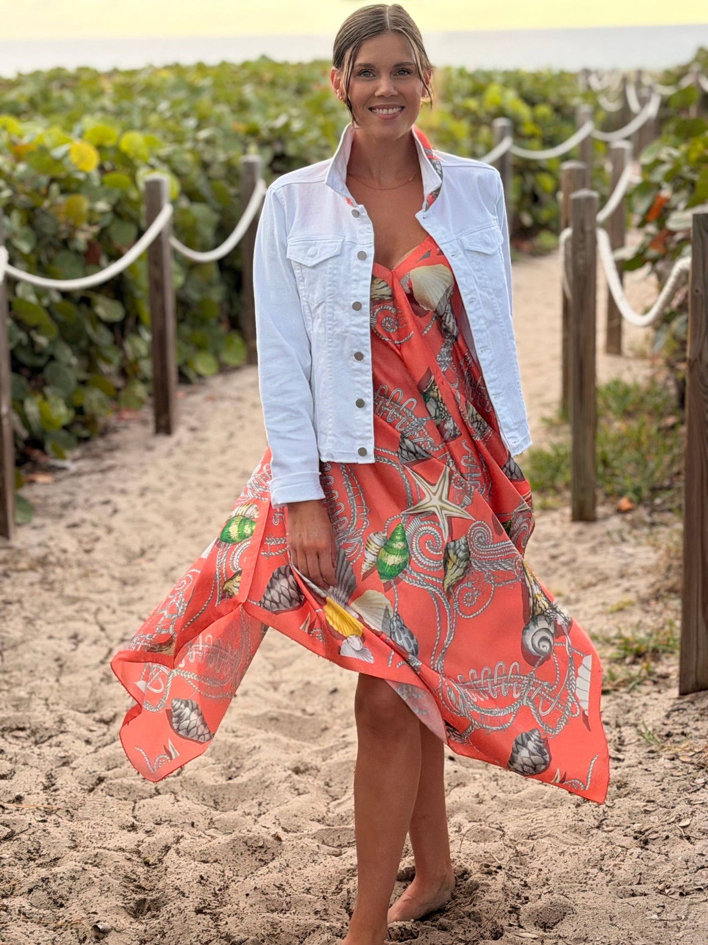 Stacy Bradley Design - Silk Dress / Coral Shell