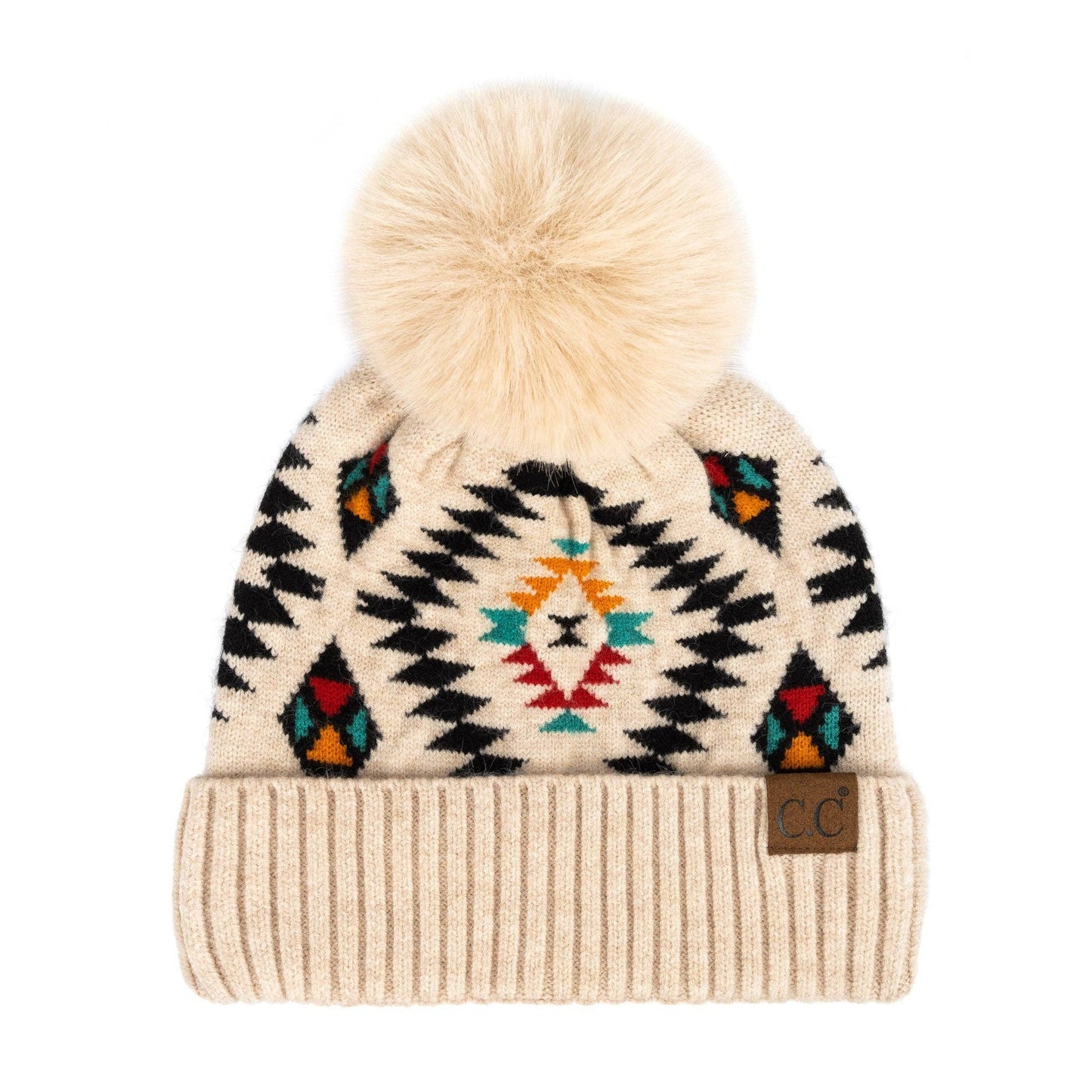 Truly Contagious - CC Southwest Print Beanie ( HAT-3001 ): White