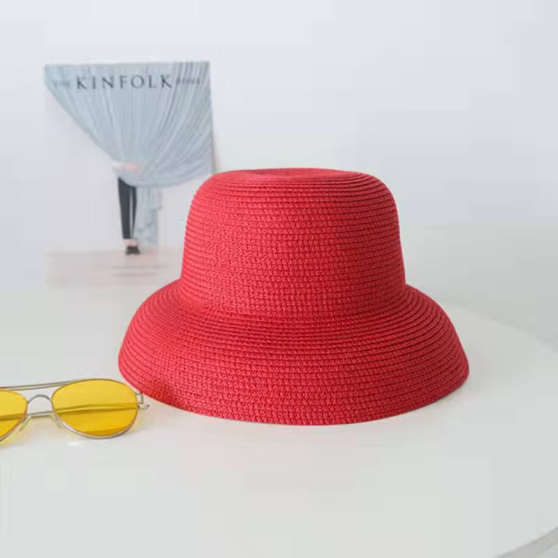 Sun Hat Women'S Cap Hats for Women Men Summer Straw Hat Sun Protection Hats Wide Brim Vintage Protection Fashion Straw Visor