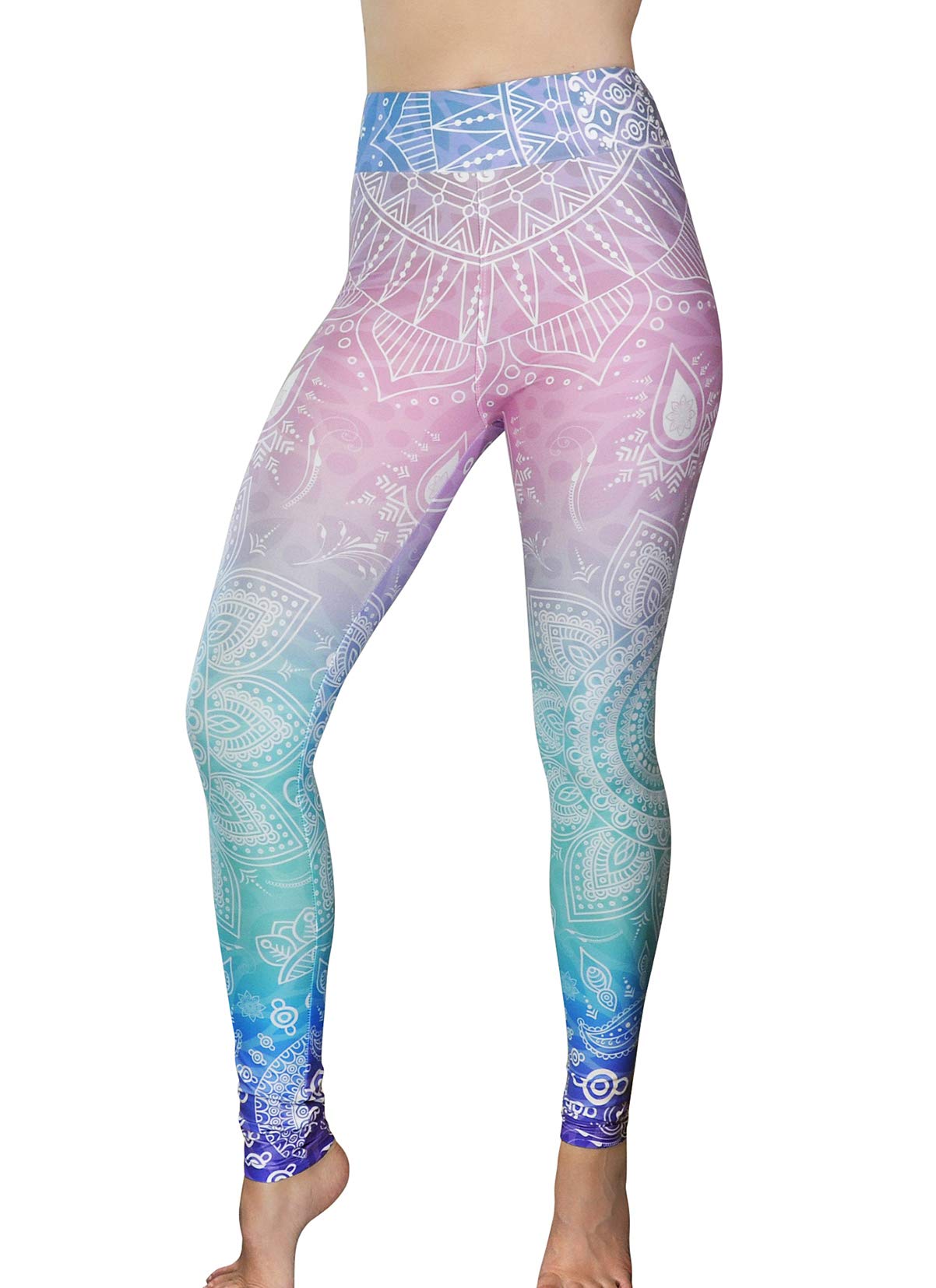 Comfy Yoga Pants - Workout Capris - High Waist Workout Leggings for Women - Lightweight Printed Yoga Legging - Size S/M 4-10