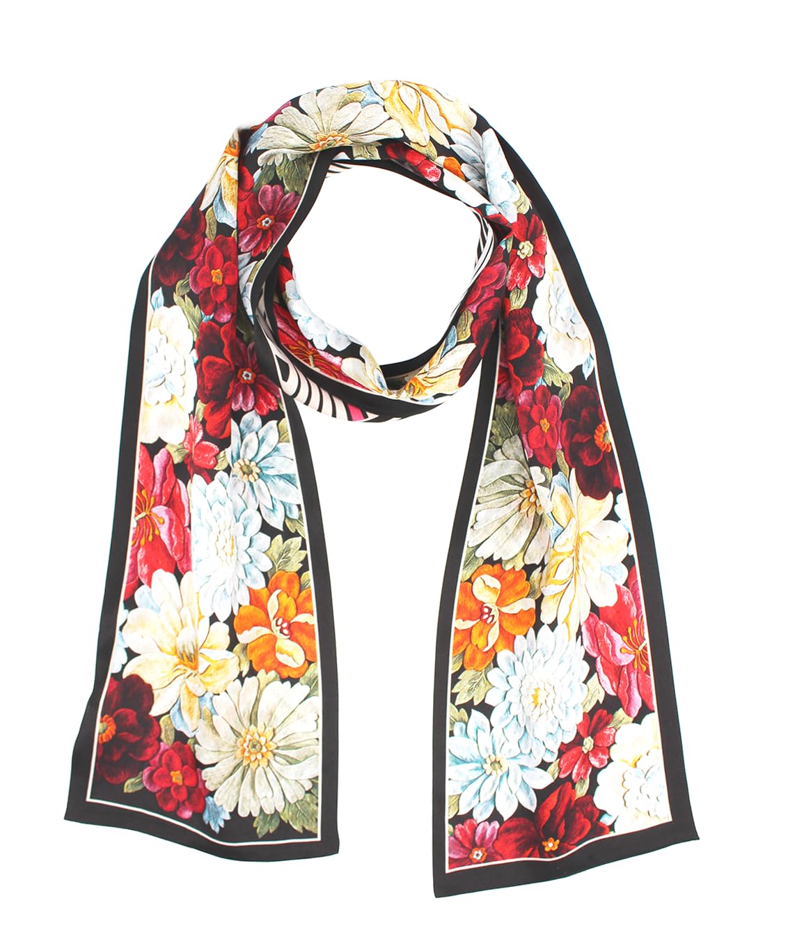 ANDANTINO 100% Silk Scarf for Women 59”*6.3” Long Shawls for Headscarf and Neck- Oblong Hair Wraps with Gift Packed