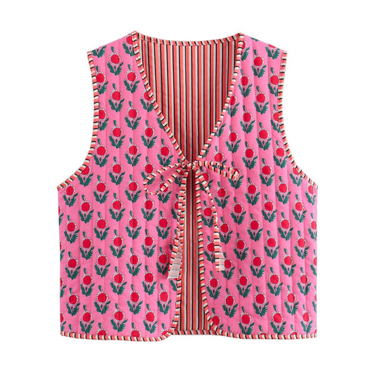 Cutecore Y2K Coquette Vests for Women Floral Aesthetic Cottagecore Sweater Kawaii Fairycore Clothing Cute Japanese Tops