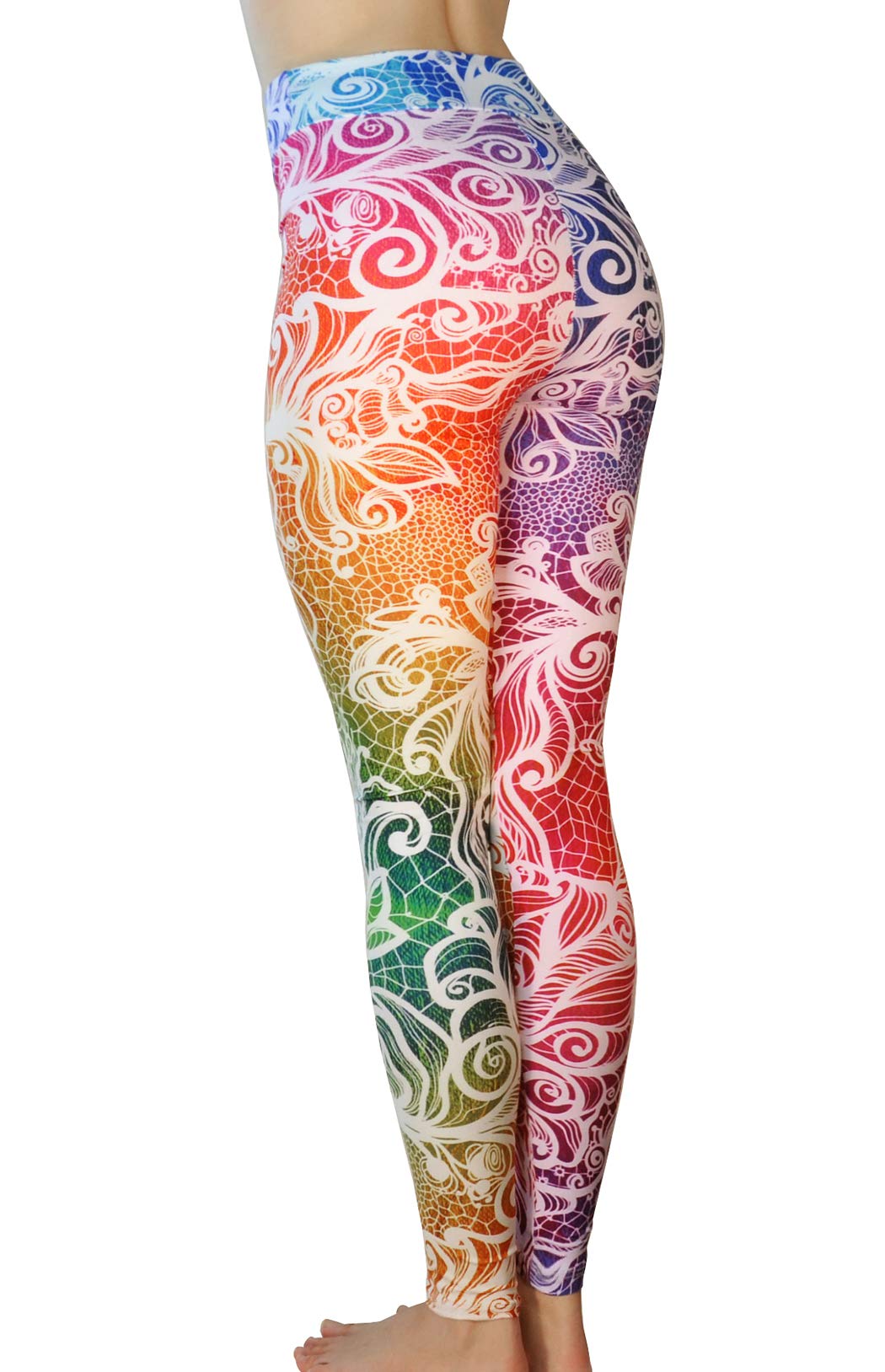 Comfy Yoga Pants - Workout Capris - High Waist Workout Leggings for Women - Lightweight Printed Yoga Legging - Size S/M 4-10