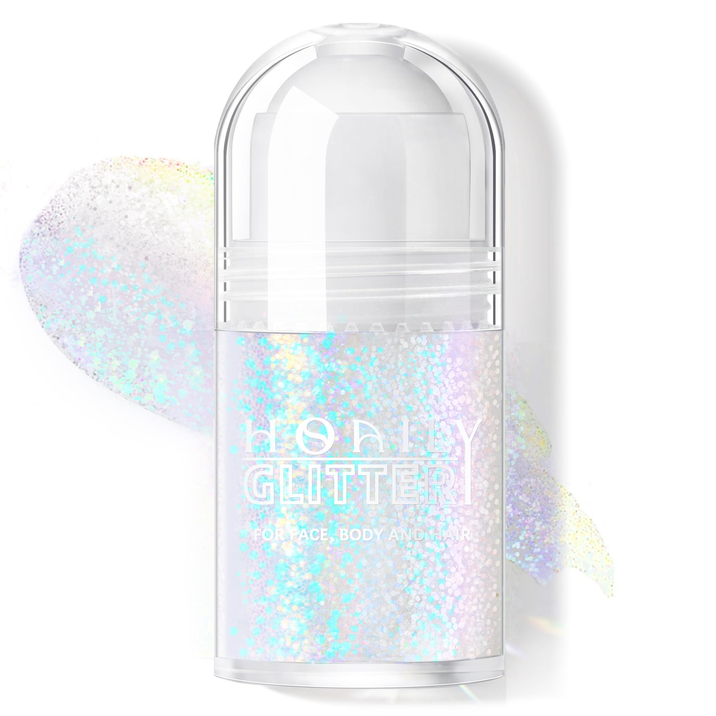 Roll-on Holographic Body Glitter Gel for Face Hair, Chameleon Color Changing Glitter Gel Under Light, Chunky Mermaid Sequins Festival Party Rave Accessories Shimmer Makeup (8# Sparkling Pink)