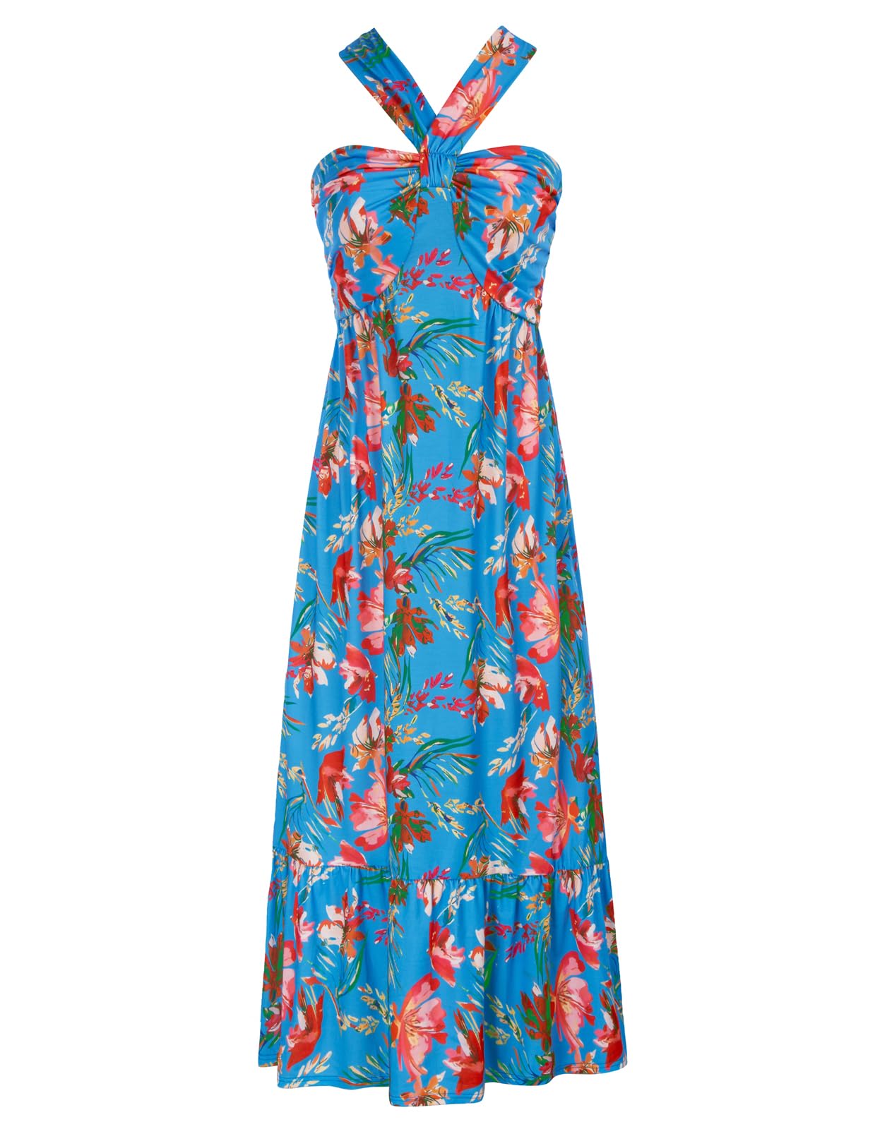 GRACE KARIN 2025 Women's Criss Cross Halterneck Sleeveless Summer Floral Print Flowy A Line Maxi Dress