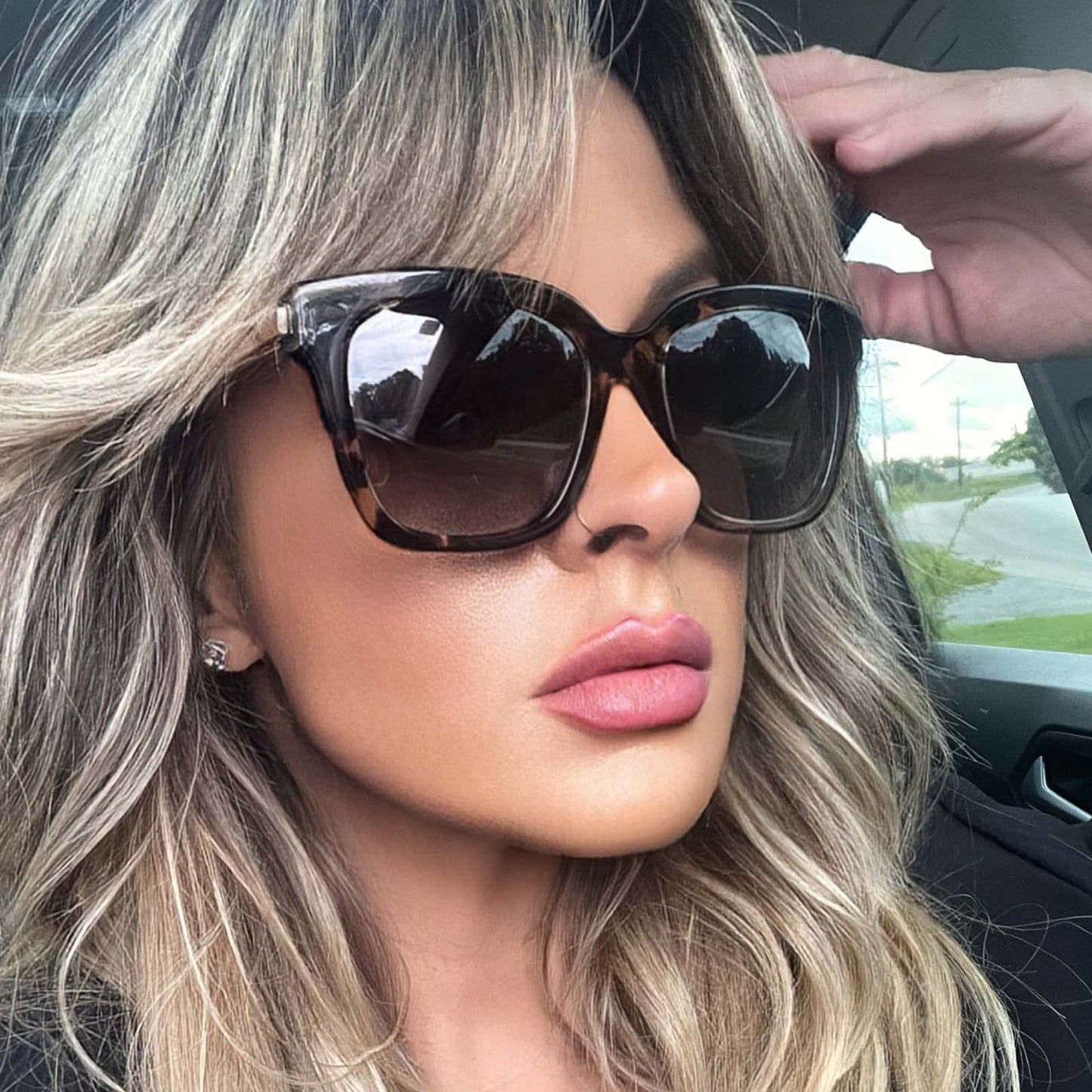 DIFF Bella Designer Square Oversized Sunglasses for Women UV400 Protection, Tortoise frame w/giftable travel case