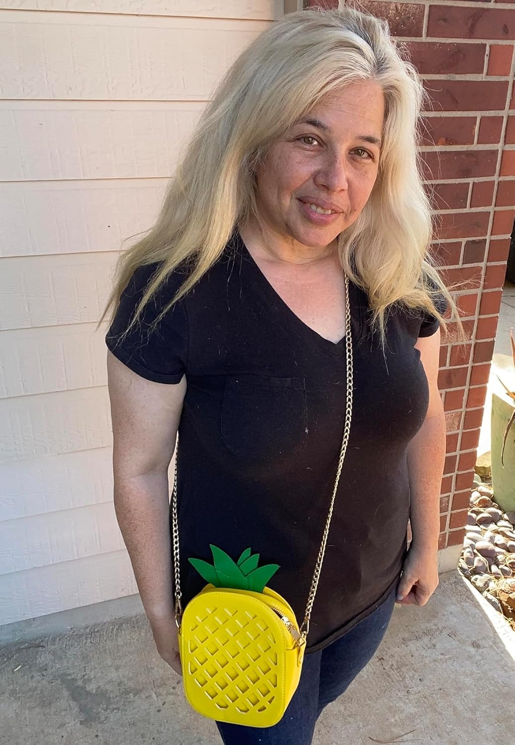 yuboo Women's Pineapple Purse, Summer Pineapple Bag Yellow Crossbody Shoulder Bag Novelty Purse for Hawaiian Tropical Accessories for Women