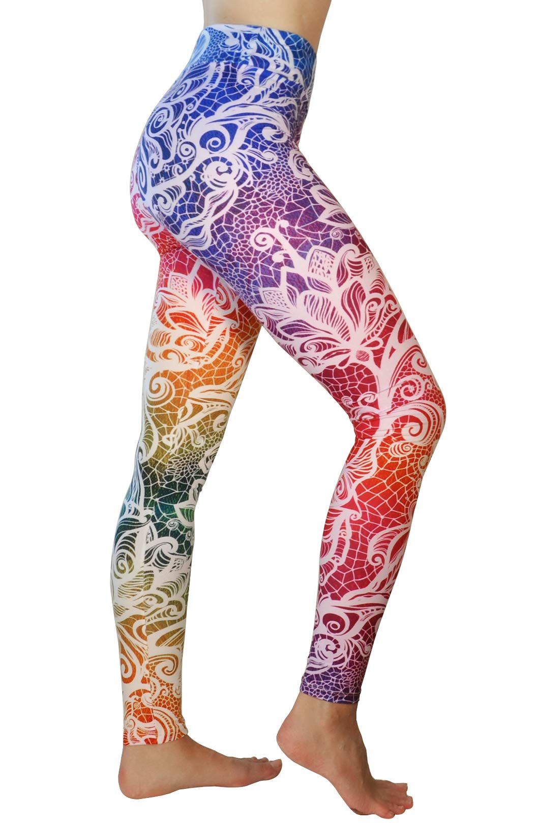 Comfy Yoga Pants - Workout Capris - High Waist Workout Leggings for Women - Lightweight Printed Yoga Legging - Size S/M 4-10