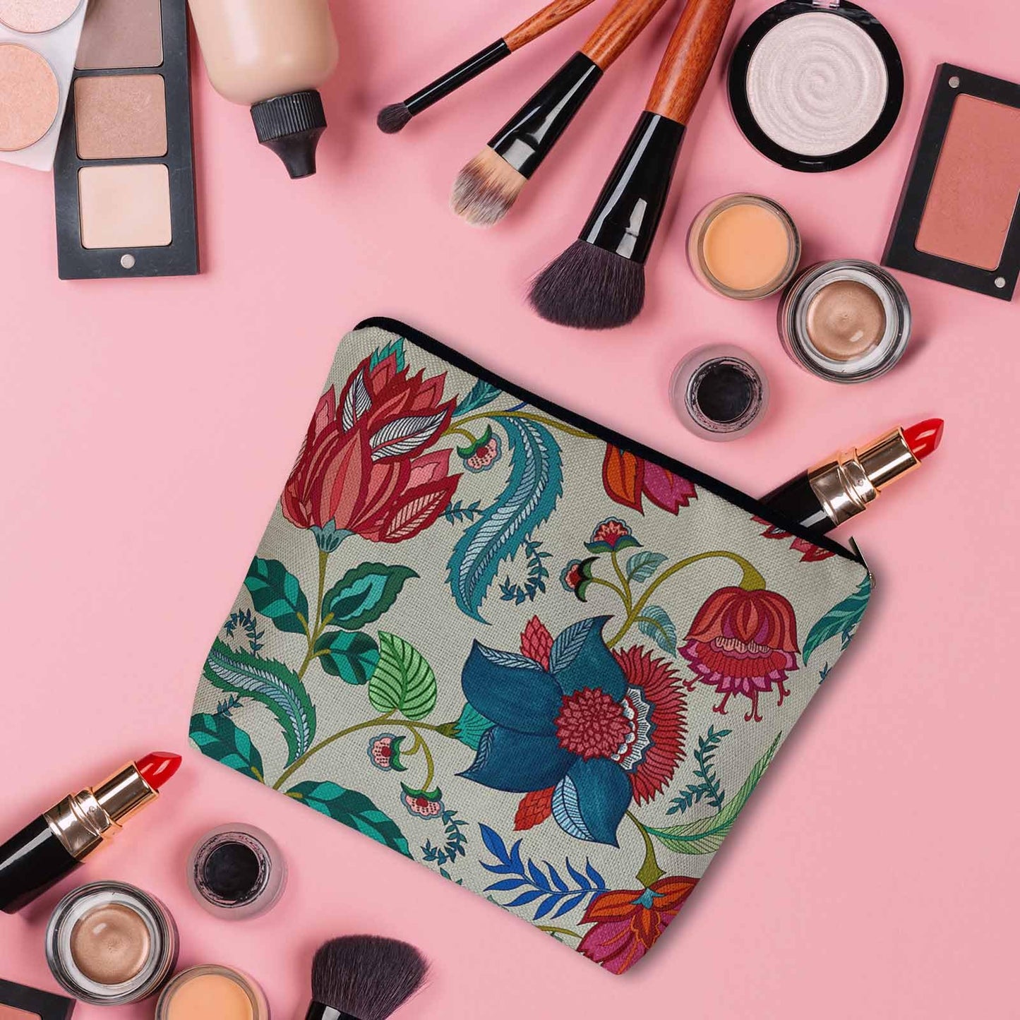 Lobster Cosmetic Travel Bag For Toiletries, Cartoon Lobster Ocean Sea Wave Makeup Bag Toiletry Bags For Women, Flax Cosmetic Bags Make Up Bag Purse Toiletries Bag Birthday Gift