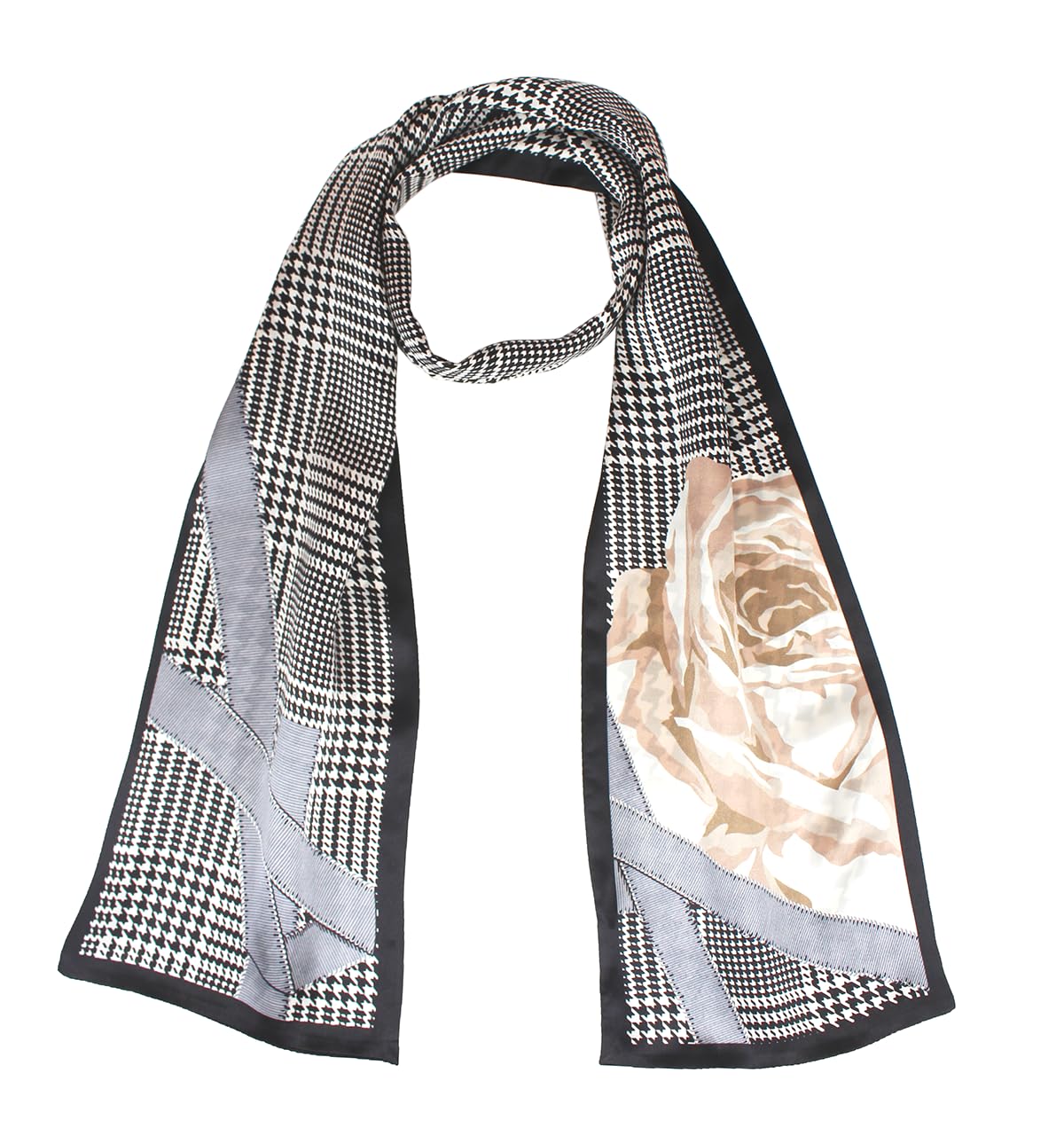 ANDANTINO 100% Silk Scarf for Women 59”*6.3” Long Shawls for Headscarf and Neck- Oblong Hair Wraps with Gift Packed