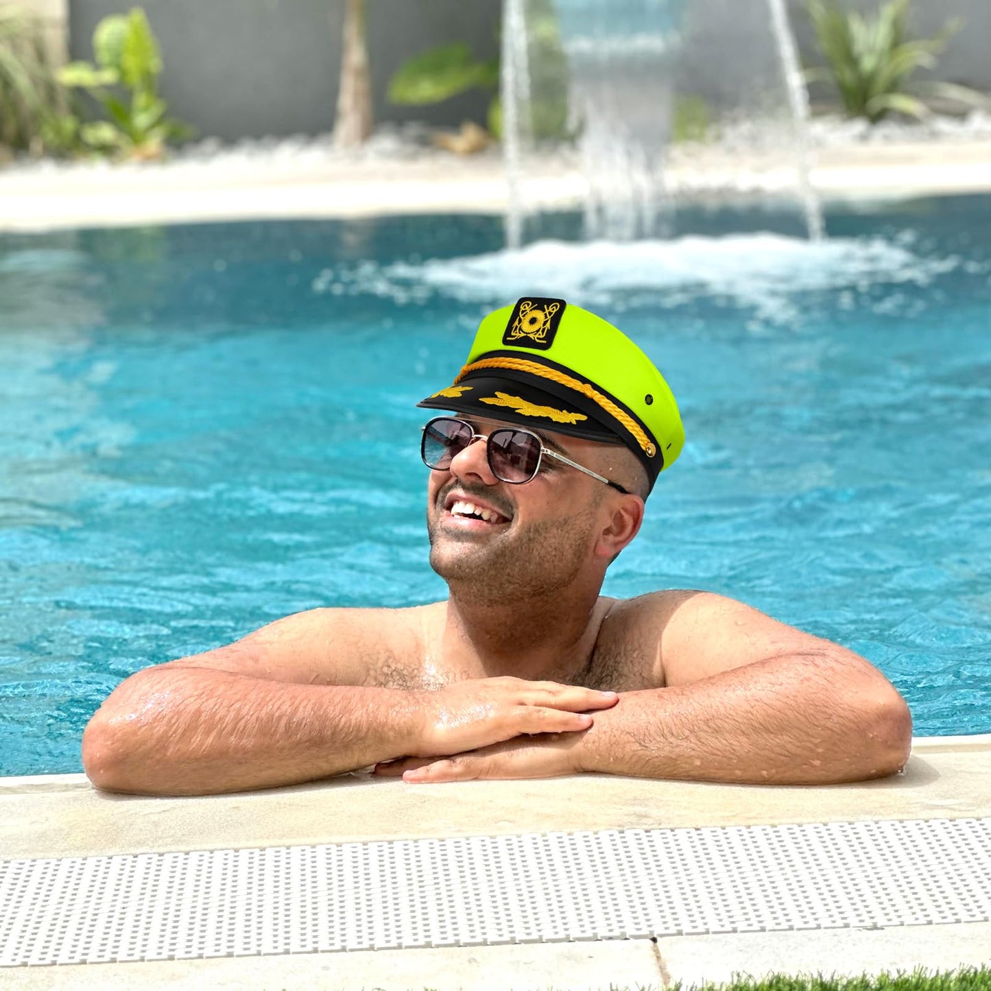 dodowin Captain Hat for Men Women Adjustable Sailor Hats Boat Cruise Yacht Rock Party Costume Beach Essential Hawaiian Outfit