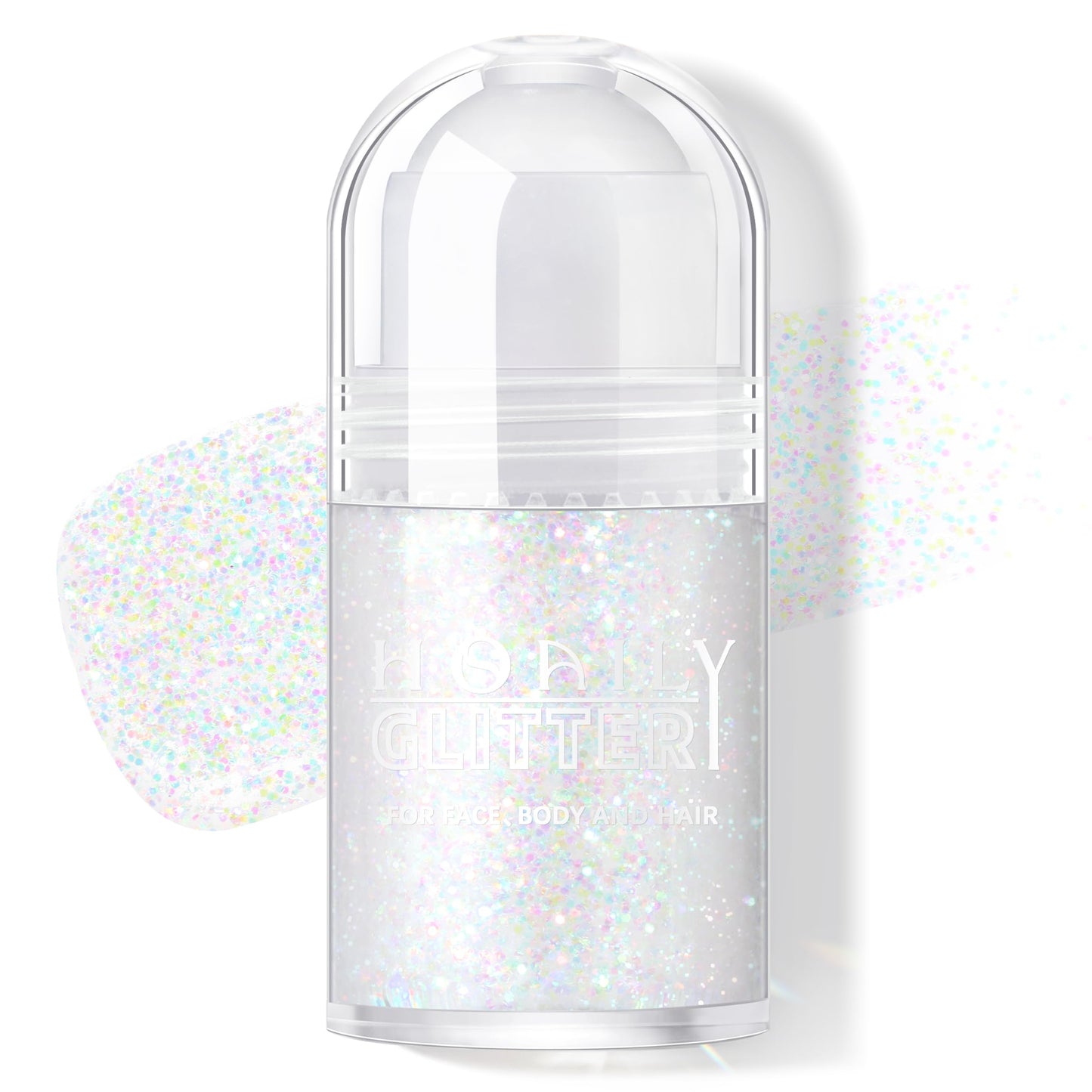 Roll-on Holographic Body Glitter Gel for Face Hair, Chameleon Color Changing Glitter Gel Under Light, Chunky Mermaid Sequins Festival Party Rave Accessories Shimmer Makeup (8# Sparkling Pink)