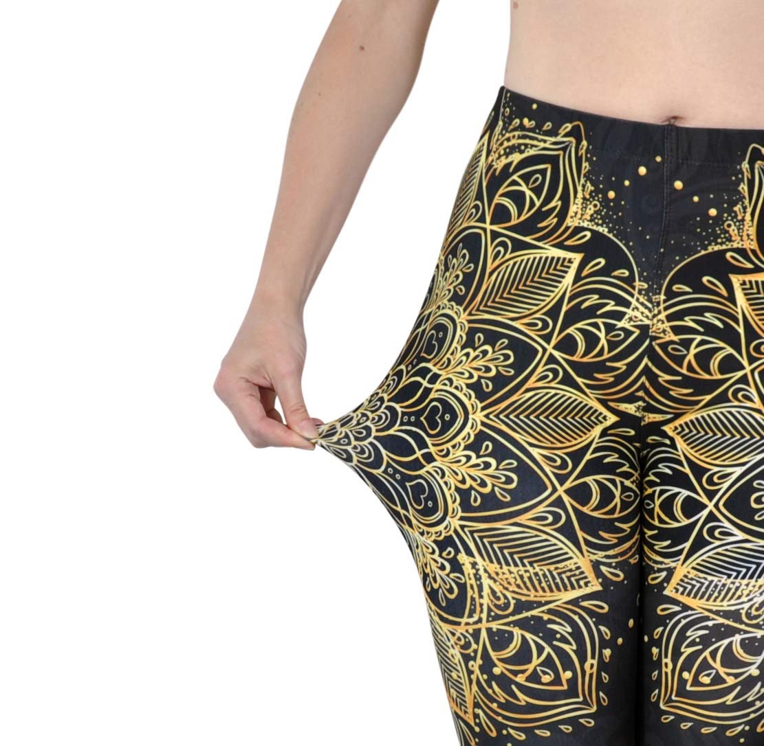Comfy Yoga Pants - Workout Capris - High Waist Workout Leggings for Women - Lightweight Printed Yoga Legging - Size S/M 4-10