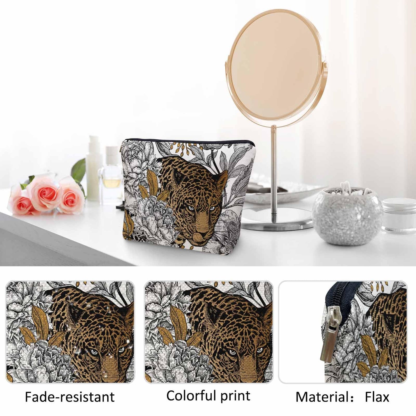 Lobster Cosmetic Travel Bag For Toiletries, Cartoon Lobster Ocean Sea Wave Makeup Bag Toiletry Bags For Women, Flax Cosmetic Bags Make Up Bag Purse Toiletries Bag Birthday Gift