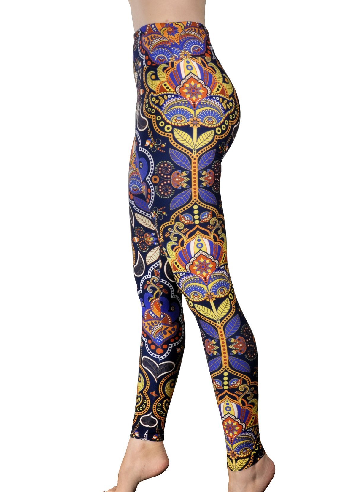 Comfy Yoga Pants - High Waisted Yoga Leggings with Bohemian Print - Extra Soft - Dry Fit