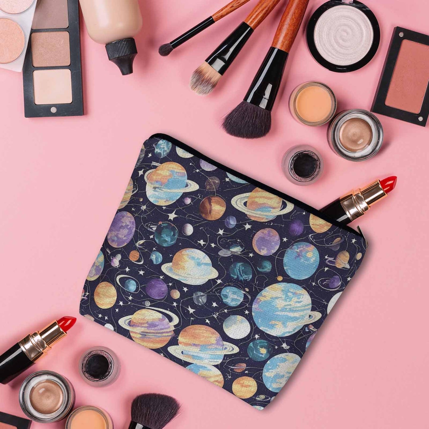 Lobster Cosmetic Travel Bag For Toiletries, Cartoon Lobster Ocean Sea Wave Makeup Bag Toiletry Bags For Women, Flax Cosmetic Bags Make Up Bag Purse Toiletries Bag Birthday Gift